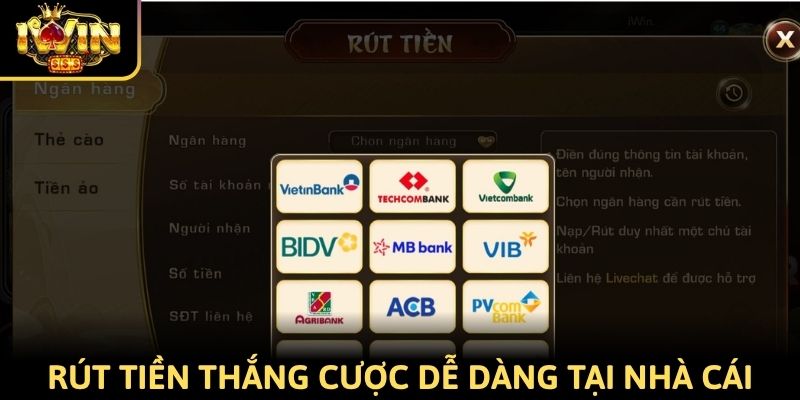 Rút tiền thắng cược dễ dàng tại cổng game iWin