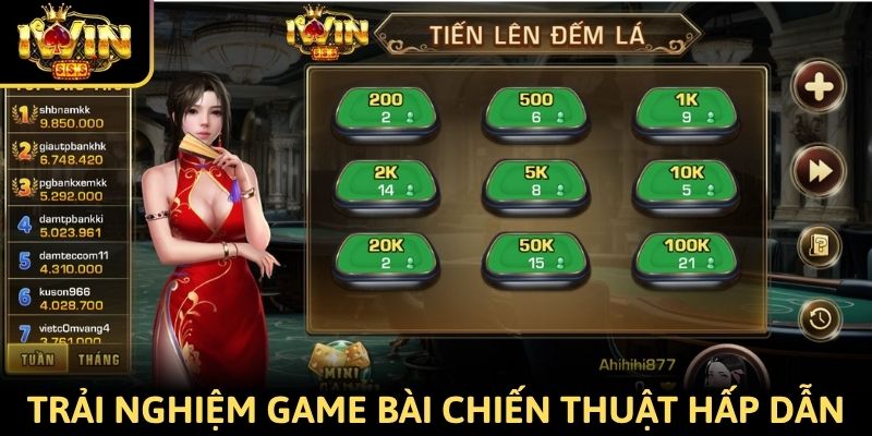 Trải nghiệm game bài chiến thuật hấp dẫn tại iWin